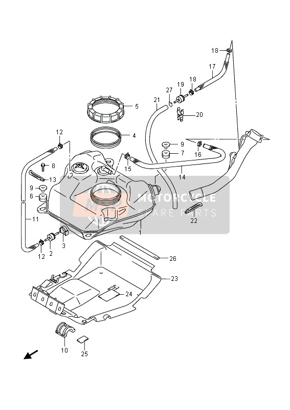 Suzuki AN650Z BURGMAN EXECUTIVE 2014 Fuel Tank for a 2014 Suzuki AN650Z BURGMAN EXECUTIVE